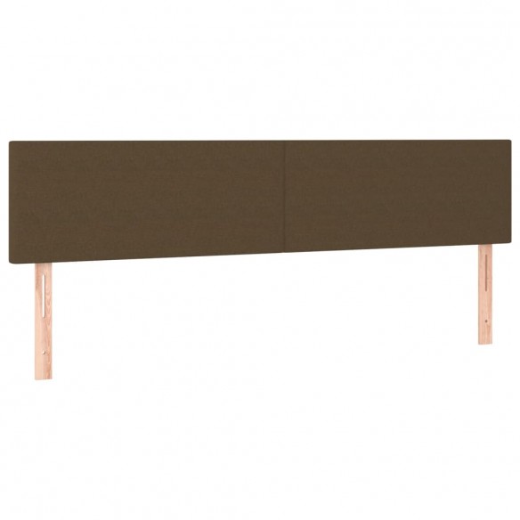 Têtes de lit 2 pcs Marron Foncé 100x5x78/88 cm Tissu