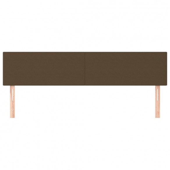 Têtes de lit 2 pcs Marron Foncé 100x5x78/88 cm Tissu