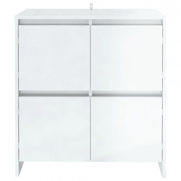 Buffets 2 pcs Blanc brillant 70x41x75 cm Aggloméré