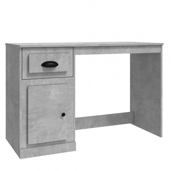 Bureau avec tiroir gris béton 115x50x75 cm bois d'ingénierie