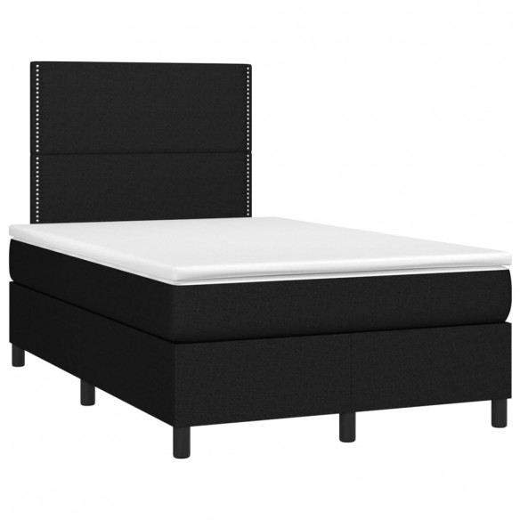 Cadre de lit et matelas et LED Noir 120x200 cm Tissu