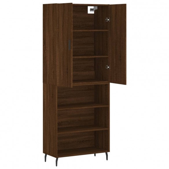 Buffet haut Chêne marron 69,5x34x180 cm Bois d'ingénierie