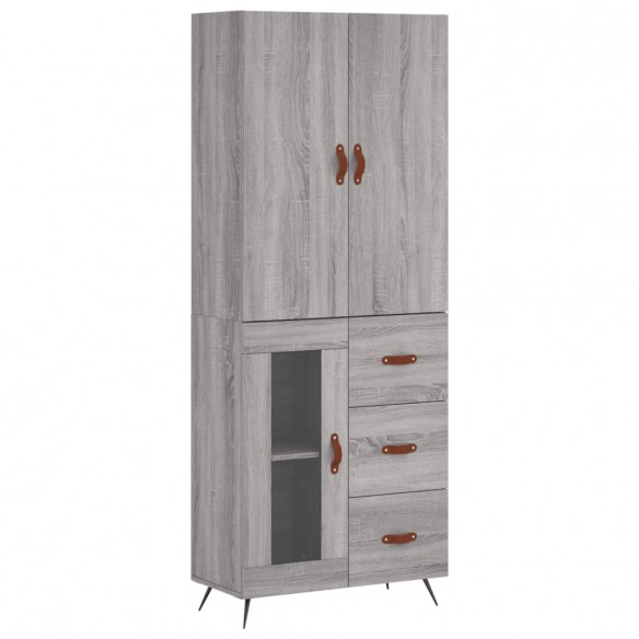 Buffet haut Sonoma gris 69,5x34x180 cm Bois d'ingénierie