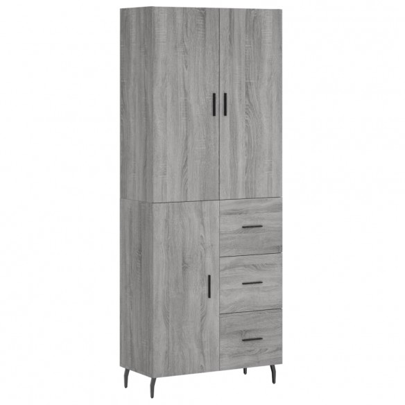 Buffet haut Sonoma gris 69,5x34x180 cm Bois d'ingénierie