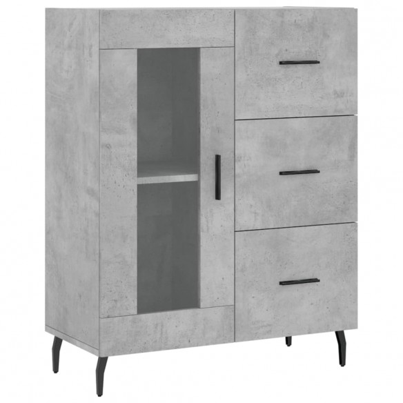 Buffet haut Gris béton 69,5x34x180 cm Bois d'ingénierie