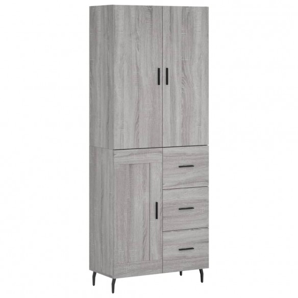 Buffet haut Sonoma gris 69,5x34x180 cm Bois d'ingénierie