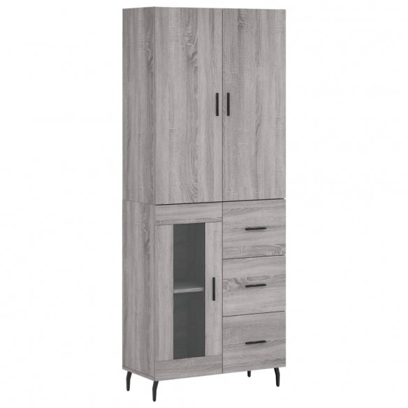 Buffet haut Sonoma gris 69,5x34x180 cm Bois d'ingénierie