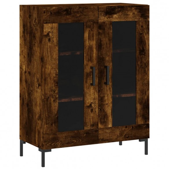 Buffet haut Chêne fumé 69,5x34x180 cm Bois d'ingénierie