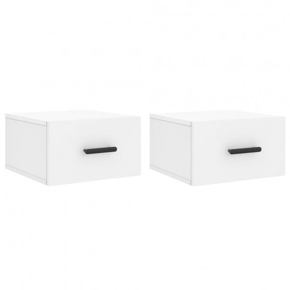 Tables de chevet murales 2 pcs blanc 35x35x20 cm