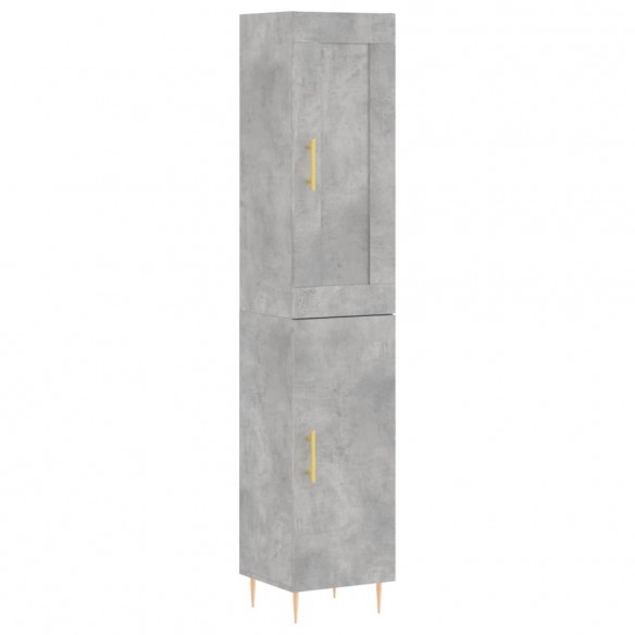 Buffet haut Gris béton 34,5x34x180 cm Bois d'ingénierie