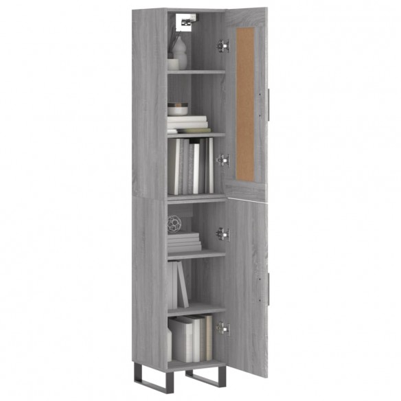 Buffet haut Sonoma gris 34,5x34x180 cm Bois d'ingénierie