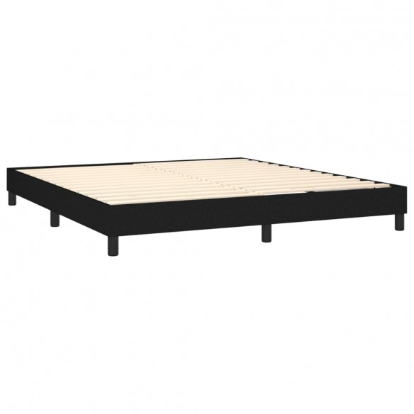 Cadre de lit avec matelas LED Noir 180x200 cm Tissu