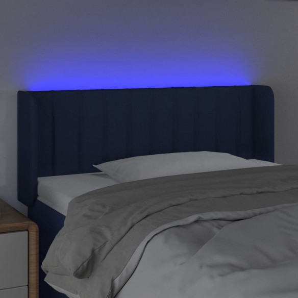 Tête de lit à LED Bleu 93x16x78/88 cm Tissu