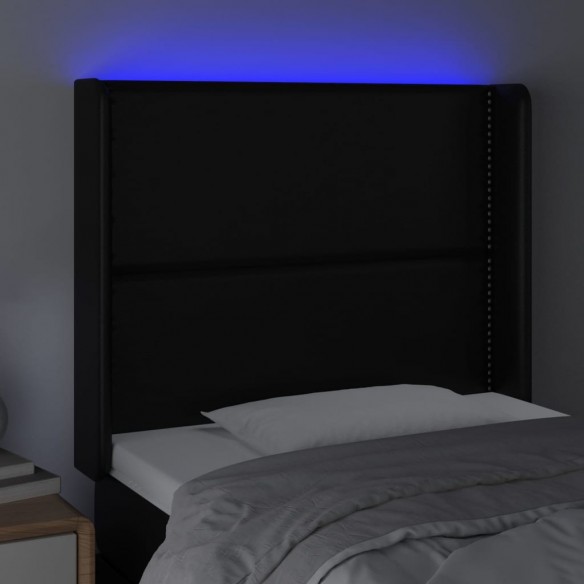 Tête de lit à LED Noir 103x16x118/128 cm Similicuir