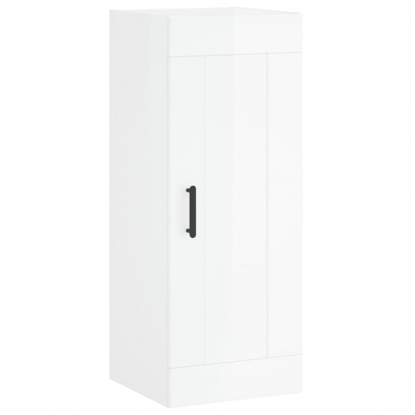 Armoire murale blanc brillant 34,5x34x90 cm bois d'ingénierie