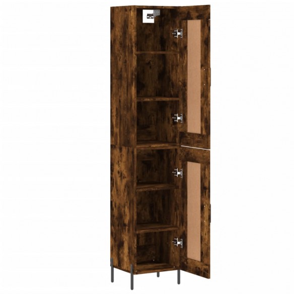 Buffet haut Chêne fumé 34,5x34x180 cm Bois d'ingénierie