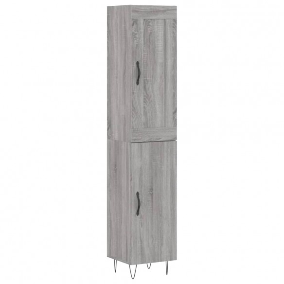 Buffet haut Sonoma gris 34,5x34x180 cm Bois d'ingénierie