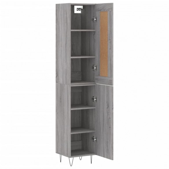 Buffet haut Sonoma gris 34,5x34x180 cm Bois d'ingénierie