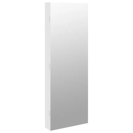 Armoire à bijoux avec miroir et éclairage LED mural blanc 2