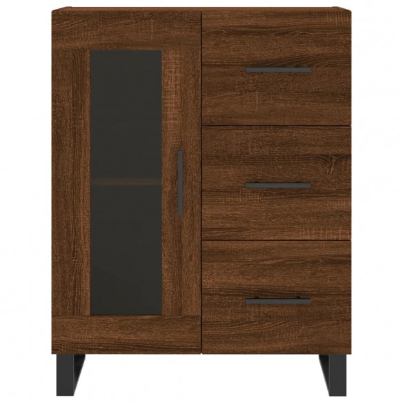 Buffet haut Chêne marron 69,5x34x180 cm Bois d'ingénierie