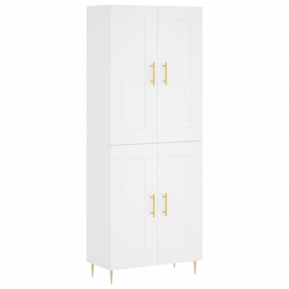 Buffet haut Blanc 69,5x34x180 cm Bois d'ingénierie