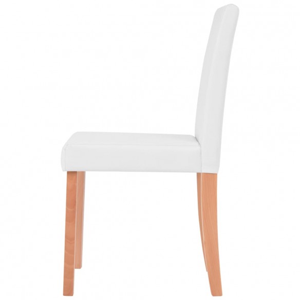 Table et chaises 7 pcs Cuir synthétique Chêne Couleur crème