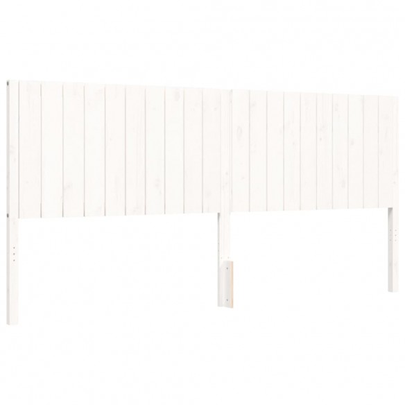 Cadre de lit avec tête de lit blanc 200x200 cm bois massif