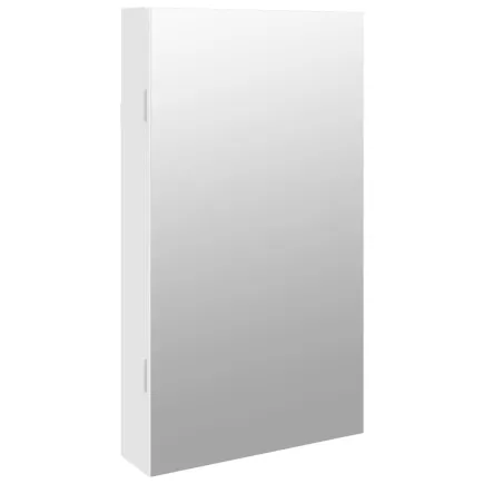 Armoire à bijoux avec miroir et éclairage LED mural blanc 2