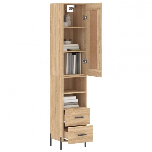 Buffet haut Chêne sonoma 34,5x34x180 cm Bois d'ingénierie