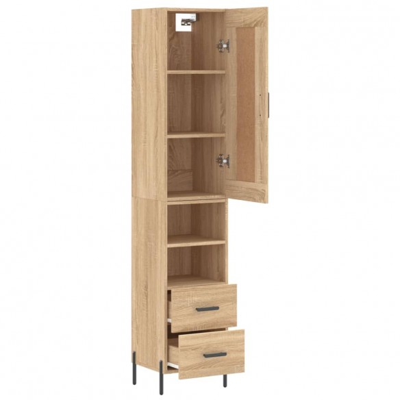 Buffet haut Chêne sonoma 34,5x34x180 cm Bois d'ingénierie