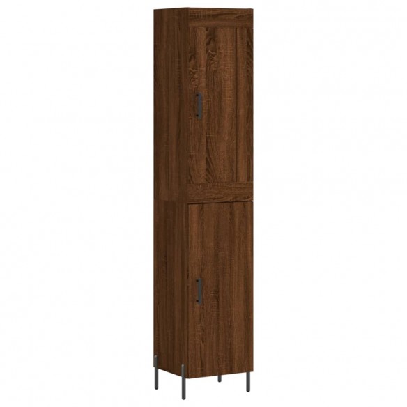 Buffet haut Chêne marron 34,5x34x180 cm Bois d'ingénierie