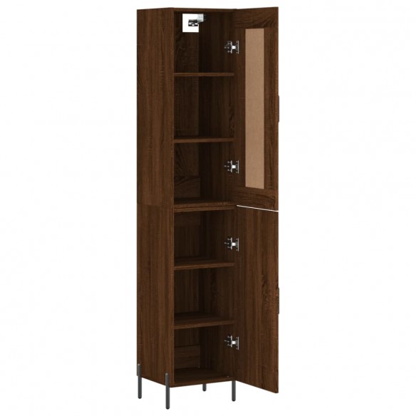 Buffet haut Chêne marron 34,5x34x180 cm Bois d'ingénierie