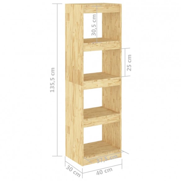 Bibliothèque/Séparateur de pièce 40x30x135,5 cm pin massif