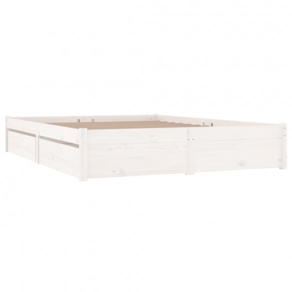 Cadre de lit avec tiroirs Blanc 150x200 cm Très grand