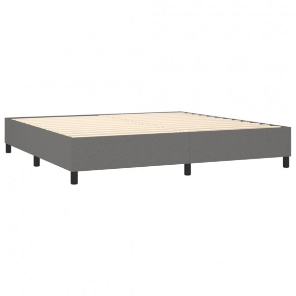 Cadre de lit et matelas et LED Gris foncé 200x200 cm