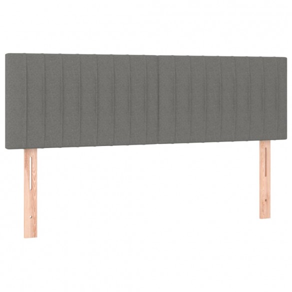 Cadre de lit avec matelas Gris foncé 140x200cm Tissu