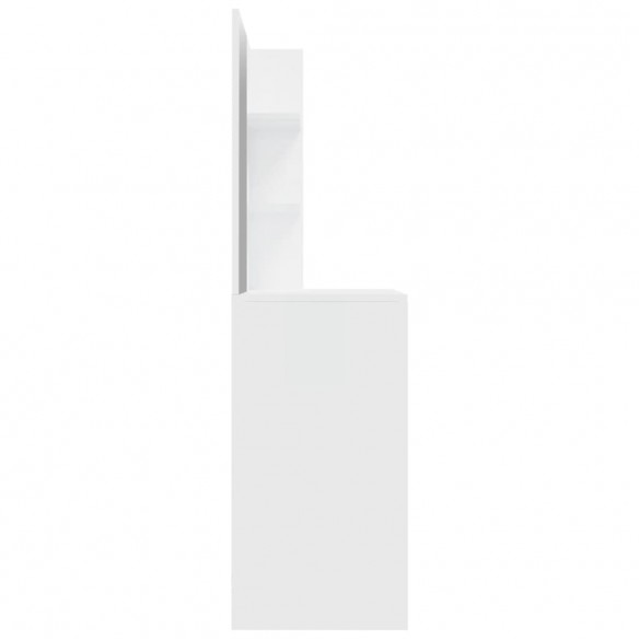 Coiffeuse avec miroir Blanc brillant 74,5x40x141 cm