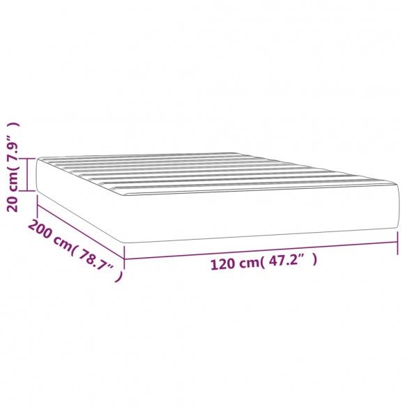 Matelas de lit à ressorts ensachés Rose 120x200x20 cm Velours