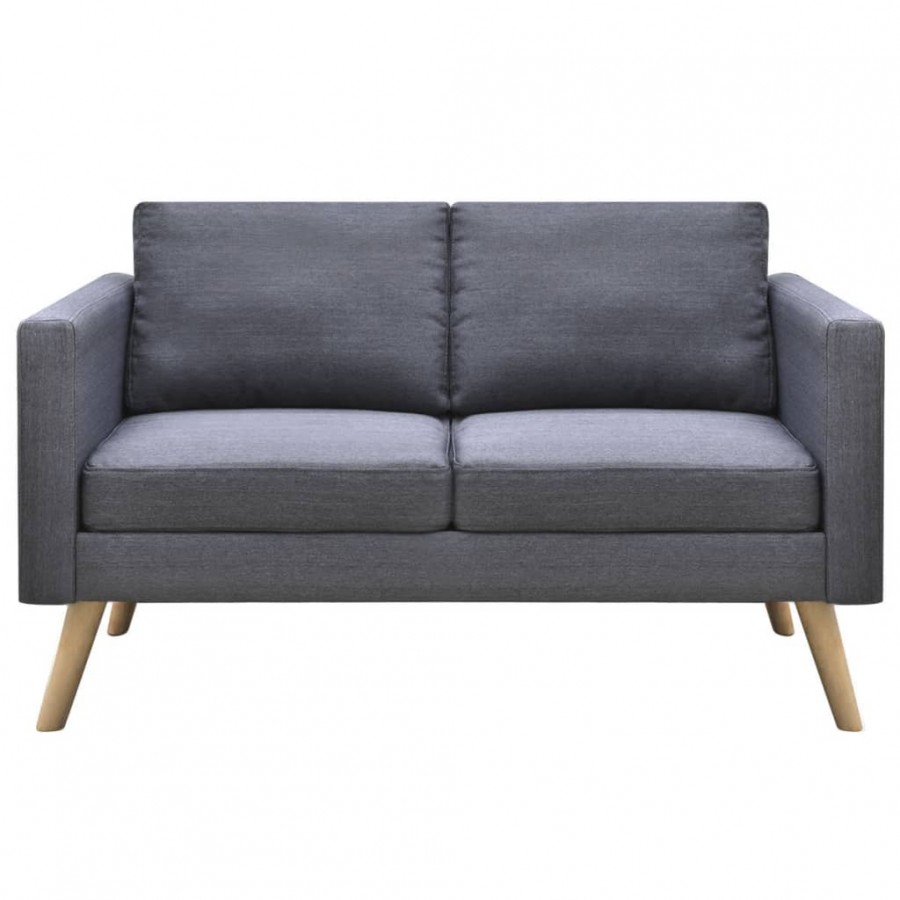 Jeu de canapé à 2 places et à 3 places Tissu Gris foncé