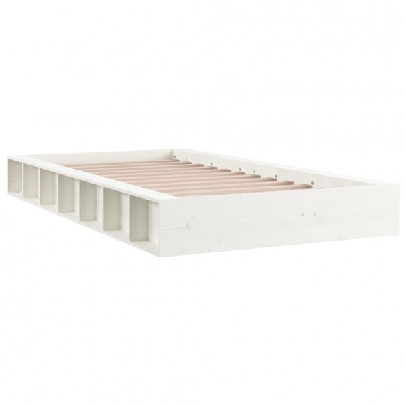 Cadre de lit Blanc 120x190 cm Petit double Bois massif