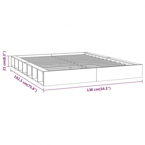 Cadre de lit Blanc 120x190 cm Petit double Bois massif