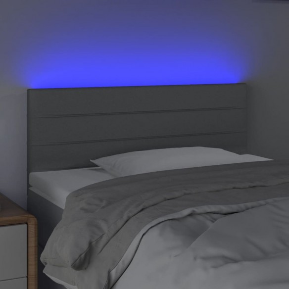 Tête de lit à LED Gris clair 100x5x78/88 cm Tissu