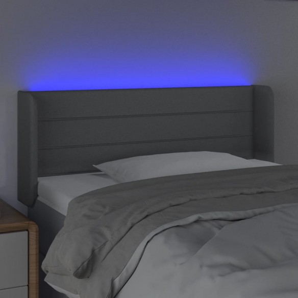 Tête de lit à LED Gris clair 103x16x78/88 cm Tissu