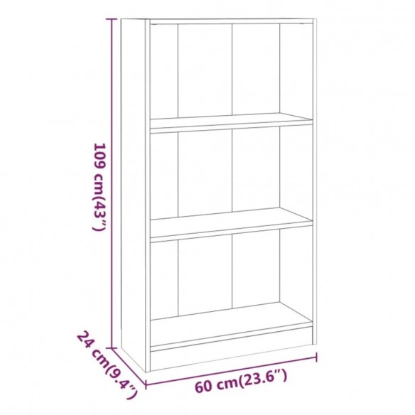 Bibliothèque Chêne marron 60x24x109 cm Bois d'ingénierie