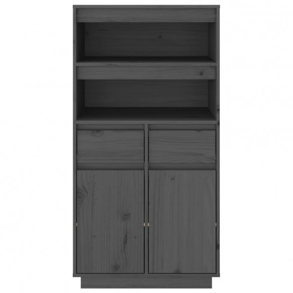 Buffet haut Gris 60x40x116,5 cm Bois massif de pin