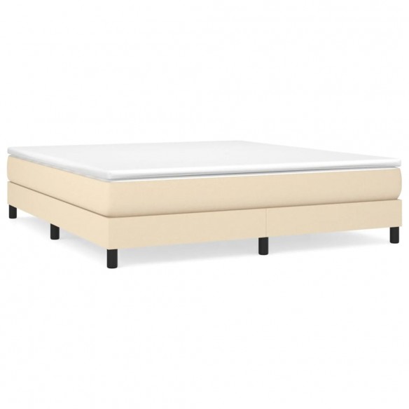 Cadre de lit avec matelas Crème 180x200 cm Tissu