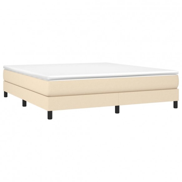 Cadre de lit avec matelas Crème 180x200 cm Tissu