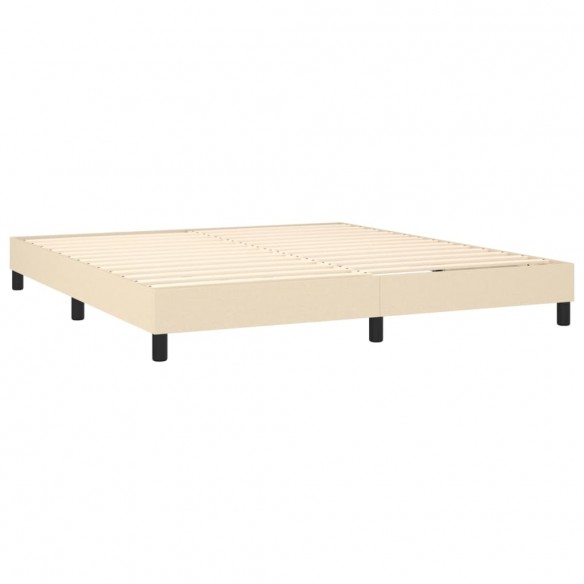 Cadre de lit avec matelas Crème 180x200 cm Tissu