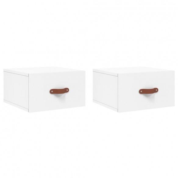 Tables de chevet murales 2 pcs blanc 35x35x20 cm