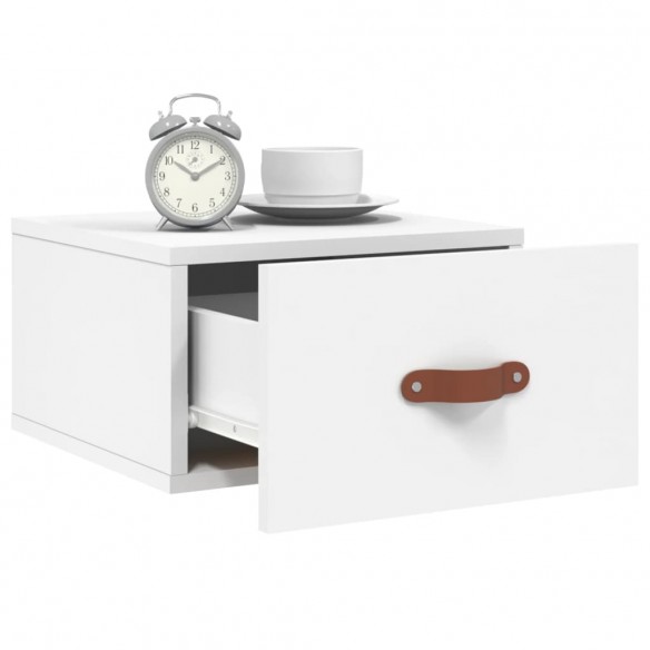 Tables de chevet murales 2 pcs blanc 35x35x20 cm